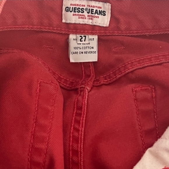 Guess red Vintage Downtown Girl Throwback Sexy high rise jeans size 0 - Picture 5 of 9
